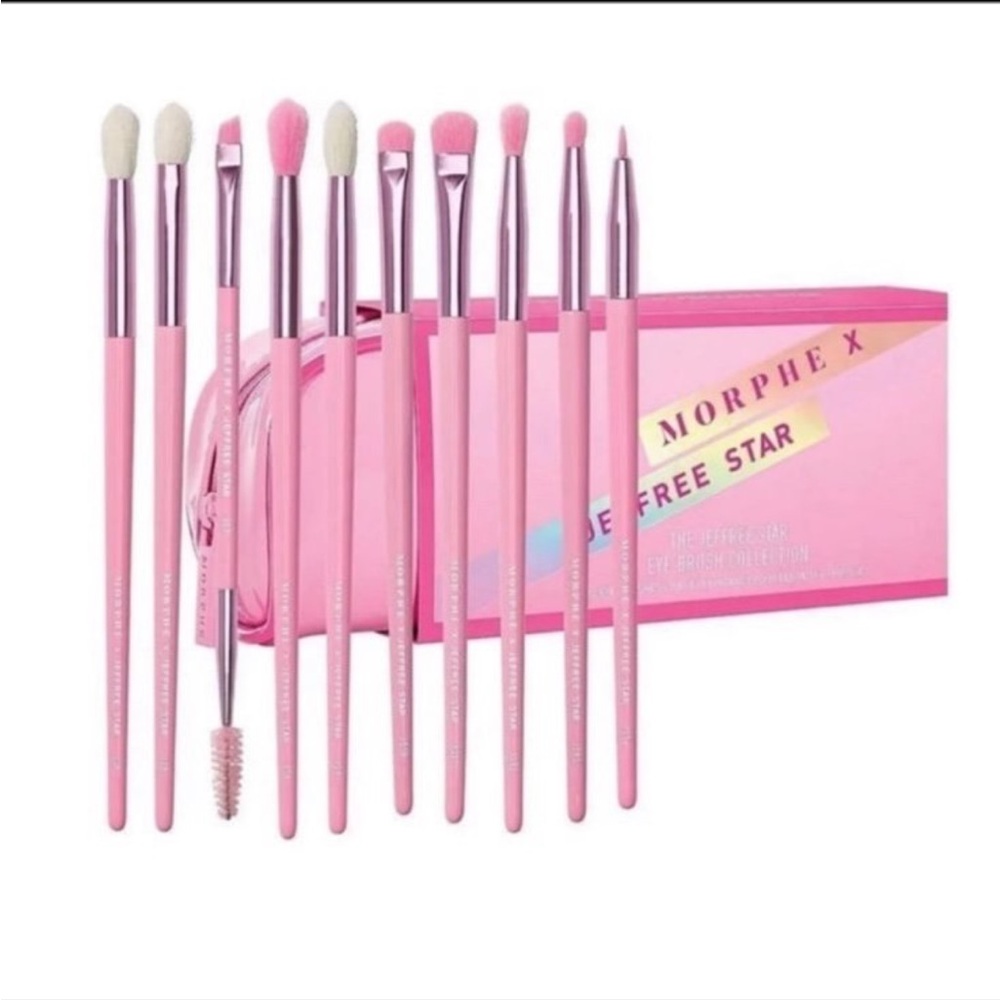 Morphe x Jeffree Star 10 piece  Pink Brush Collection NWT